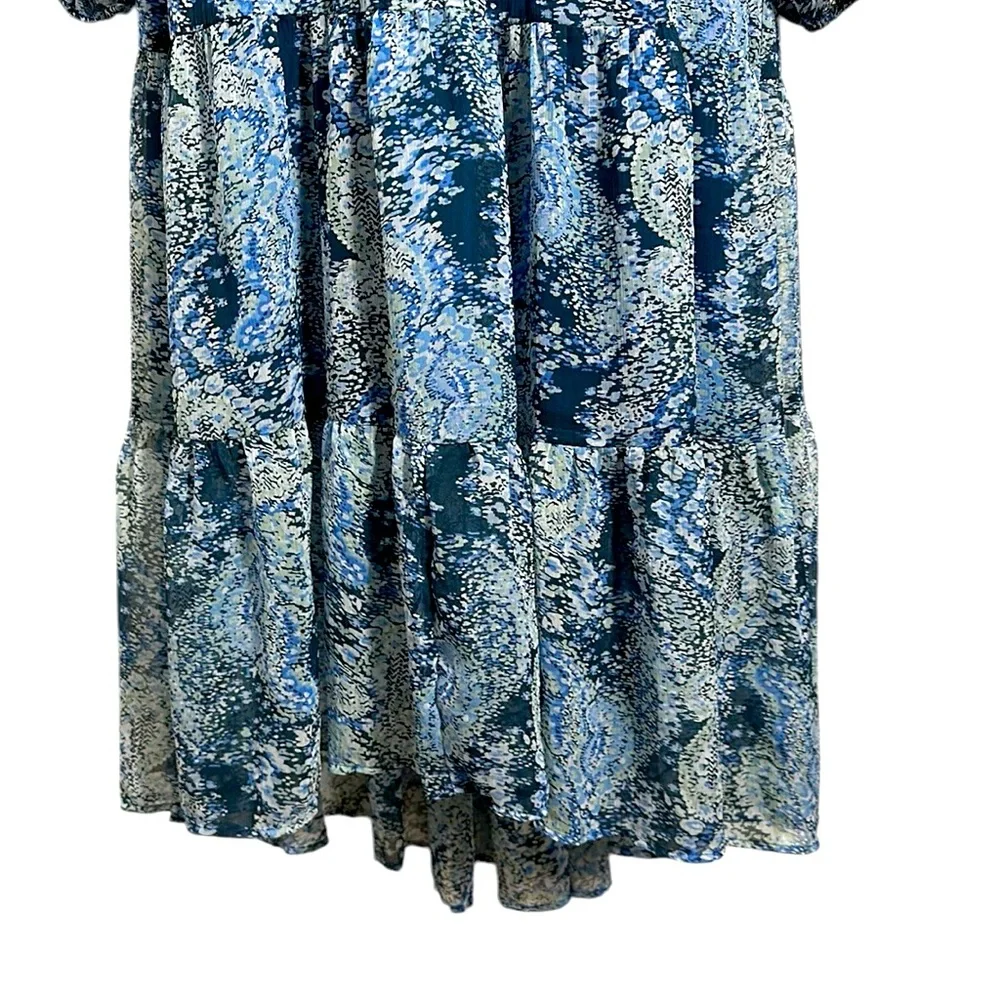 NWT Joie Blue Printed Parisian Paisley Tiered Maxi Dress Sz XXL